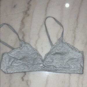 Gray Lace Trim Bralette